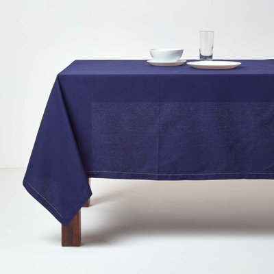 Homescapes Navy Blue Tablecloth 137 x 228 cm