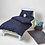 Homescapes Navy Cotton Cot Bed Duvet Cover Set 200 Thread Count