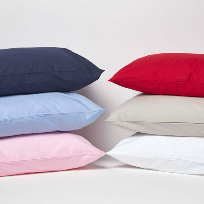 Homescapes Navy Cotton Kids Pillowcases 40 x 60 cm 200 Thread Count, 2 Pack