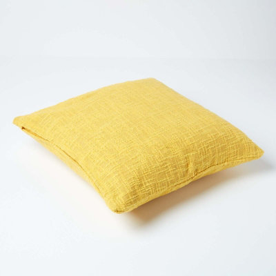Homescapes Nirvana Cotton Yellow Cushion Cover, 60 x 60 cm