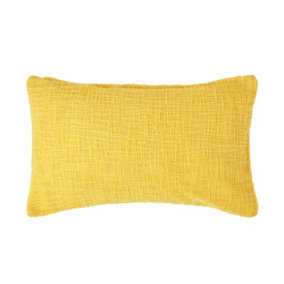 Homescapes Nirvana Cotton Yellow Rectangular Cushion Cover, 30 x 50 cm