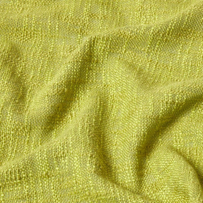 Homescapes Nirvana Slub Cotton Lime Green Throw, 225 x 255 cm