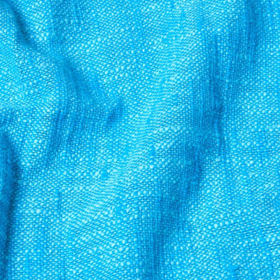 Homescapes Nirvana Slub Cotton Teal Throw, 255 x 360 cm