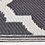 Homescapes Nola Geometric Black & White Outdoor Rug, 180 x 270 cm