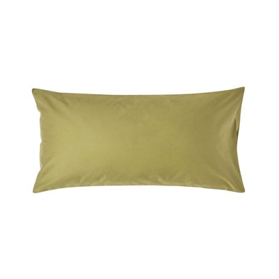 Homescapes Olive Green Cotton Housewife Pillowcase 1000 TC, King Size