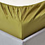 Homescapes Olive Green Egyptian Cotton Fitted Sheet 1000 Thread Count, Double