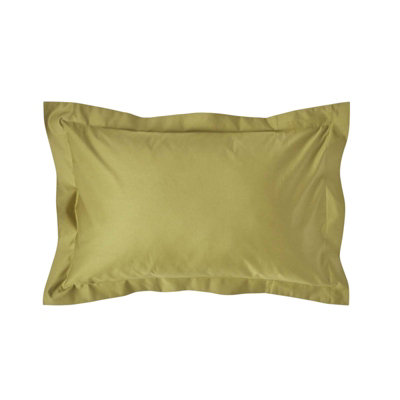 Homescapes Olive Green Egyptian Cotton Oxford Pillowcase 1000 TC, Standard