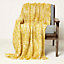 Homescapes Ophelia Soft Yellow Throw with Tassels 125 x 150 cm