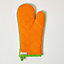 Homescapes Orange and Green Stars Cotton Oven Glove