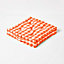 Homescapes Orange Block Check Cotton Gingham Floor Cushion, 40 x 40 cm