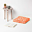 Homescapes Orange Block Check Cotton Gingham Floor Cushion, 50 x 50 cm