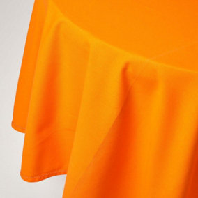 Homescapes Orange Cotton Round Tablecloth 178 cm