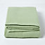 Homescapes Organic Cotton Waffle Blanket/ Throw Sage Green, 178 x 228 cm
