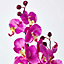 Homescapes Oriental Style Cerise Orchids in Black Bowl