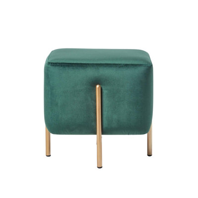 Green store velvet pouffe