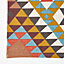 Homescapes Oslo Orange, Brown and Yellow Multi Coloured 100% Cotton Diamond Pattern Rug, 120 x 170 cm