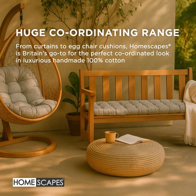 Homescapes Outdoor Bench Cushion Grey, Seater Garden Seat Pad