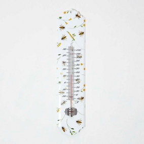 Homescapes Outdoor Thermometer with Bee Design