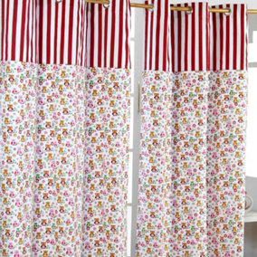Homescapes Owls Printed Ready Made Eyelet Curtain Pair, 137 x 228 cm Drop