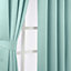 Homescapes Pastel Blue Herringbone Chevron Blackout Thermal Curtains Pair Eyelet Style, 45x90"