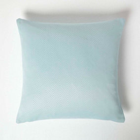 Homescapes Pastel Blue Herringbone Chevron Cushion Cover