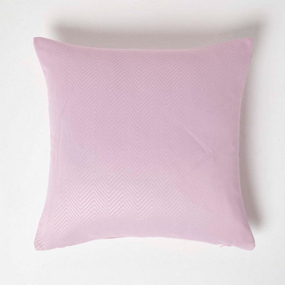 Homescapes Pastel Pink Herringbone Chevron Cushion Cover | DIY at B&Q