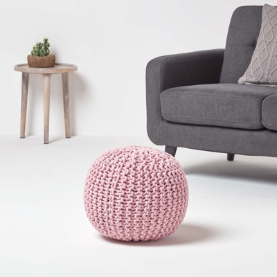 Pink round deals pouffe