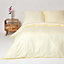 Homescapes Pastel Yellow Continental Egyptian Cotton Duvet Cover Set 330 TC, 155 x 220 cm