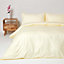 Homescapes Pastel Yellow Egyptian Cotton Duvet Cover and Pillowcases 330 TC, Double