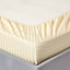 Homescapes Pastel Yellow Egyptian Cotton Satin Stripe Fitted Sheet 330 TC, Double