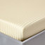 Homescapes Pastel Yellow Egyptian Cotton Satin Stripe Fitted Sheet 330 TC, Small Double