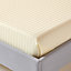Homescapes Pastel Yellow Egyptian Cotton Satin Stripe Flat Sheet 330 TC, Single