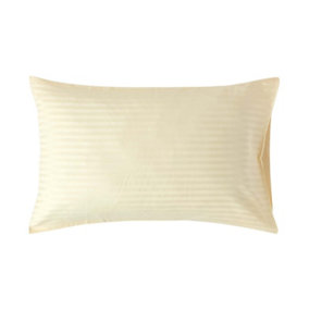 Homescapes Pastel Yellow Egyptian Cotton Satin Stripe Housewife Pillowcase 330 TC