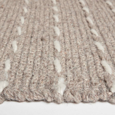 Homescapes Patna Beige & Natural Kilim Runner Wool Rug 66 x 200 cm