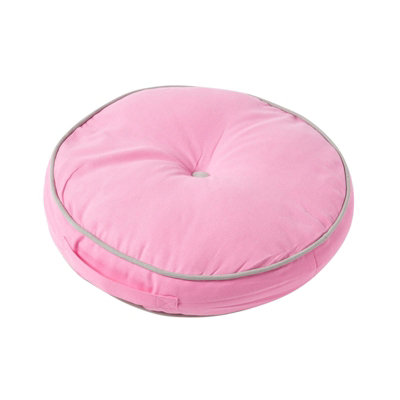 Homescapes Pink and Grey Round Floor Cushion