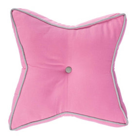Homescapes Pink and Grey Star Floor Cushion