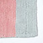 Homescapes Pink and Grey Striped Cotton Bath Mat