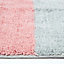 Homescapes Pink and Grey Striped Cotton Bath Mat