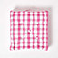 Homescapes Pink Block Check Cotton Gingham Floor Cushion, 40 x 40 cm