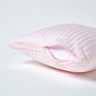 Homescapes Pink Continental Egyptian Cotton Pillowcase 330 TC, 40 x 40 cm