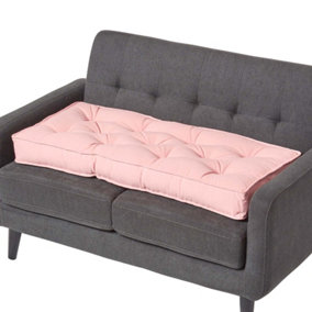 Homescapes Pink Cotton 2 Seater Booster Cushion