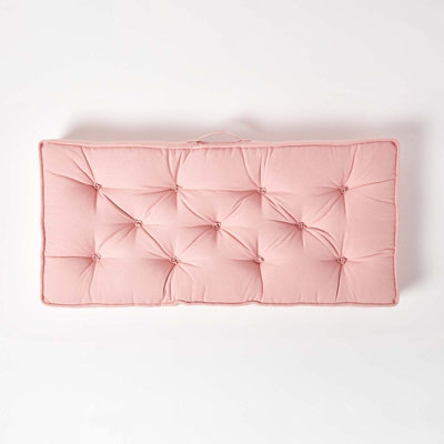 Homescapes Pink Cotton 2 Seater Booster Cushion