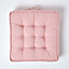Homescapes Pink Cotton Armchair Booster Cushion