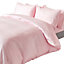 Homescapes Pink Egyptian Cotton Duvet Cover and Pillowcases 330 TC, Double