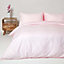 Homescapes Pink Egyptian Cotton Duvet Cover and Pillowcases 330 TC, Double