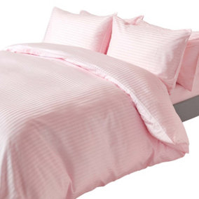 Homescapes Pink Egyptian Cotton Duvet Cover and Pillowcases 330 TC, Super King
