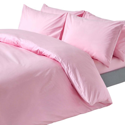 Homescapes Pink Egyptian Cotton Duvet Cover with Pillowcases 200 TC, Double