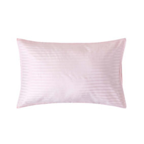 Homescapes Pink Egyptian Cotton Satin Stripe Housewife Pillowcase 330 TC