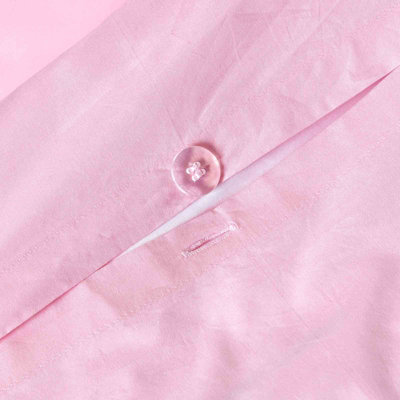 Homescapes Pink Egyptian Cotton Single Duvet Cover with One Pillowcase, 200 TC