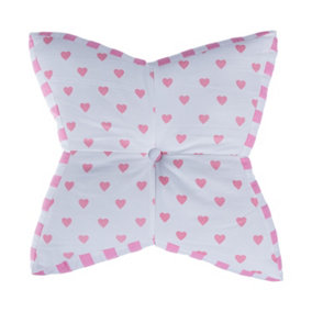 Homescapes Pink Hearts Star Floor Cushion